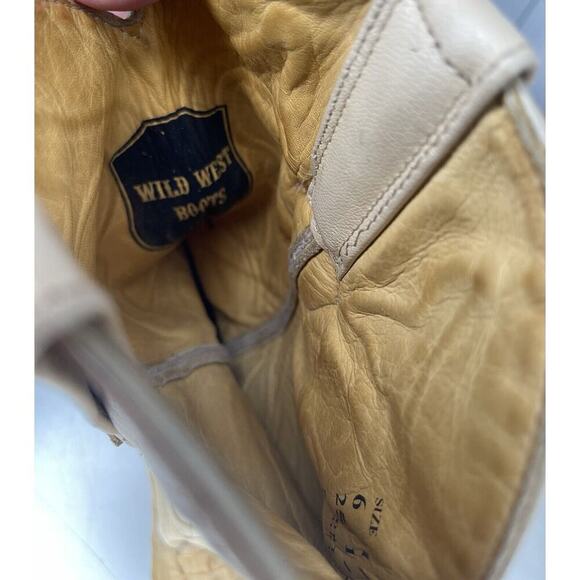 Wild West Western Boots Tan Cream Gator Croc Men\'s Sz 6.5 EE Extra WIDE Exotic main image 4